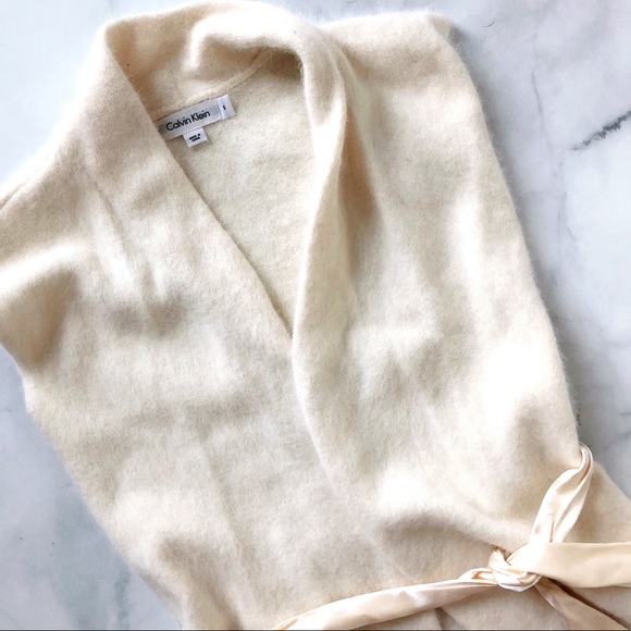 Calvin Klein Sweaters - Calvin Klein Cream Angora Wrap Sweater Vest S